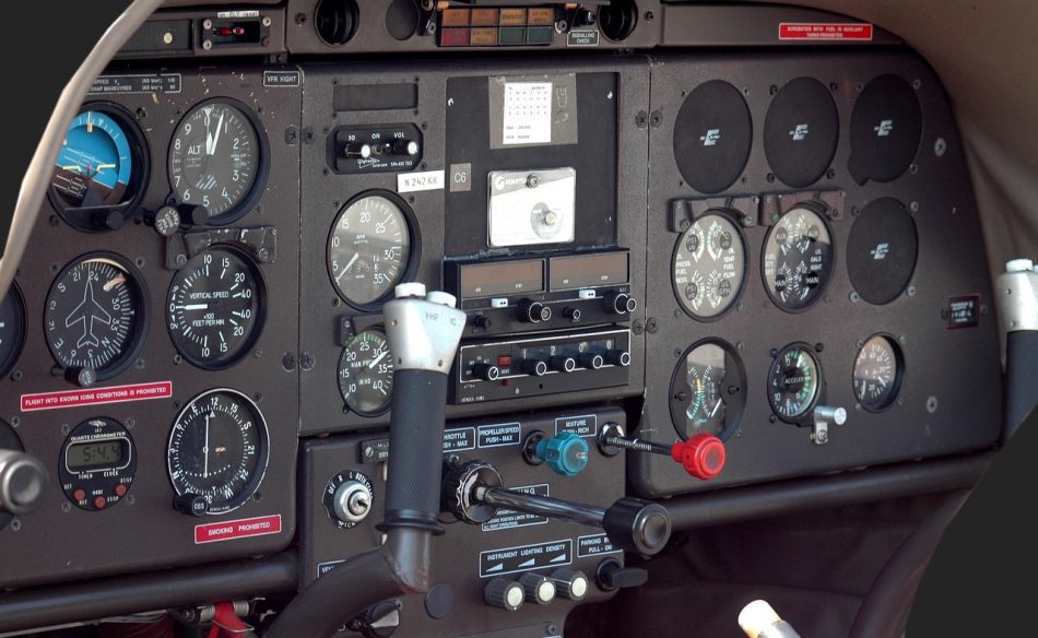airplane cockpit instrument panel